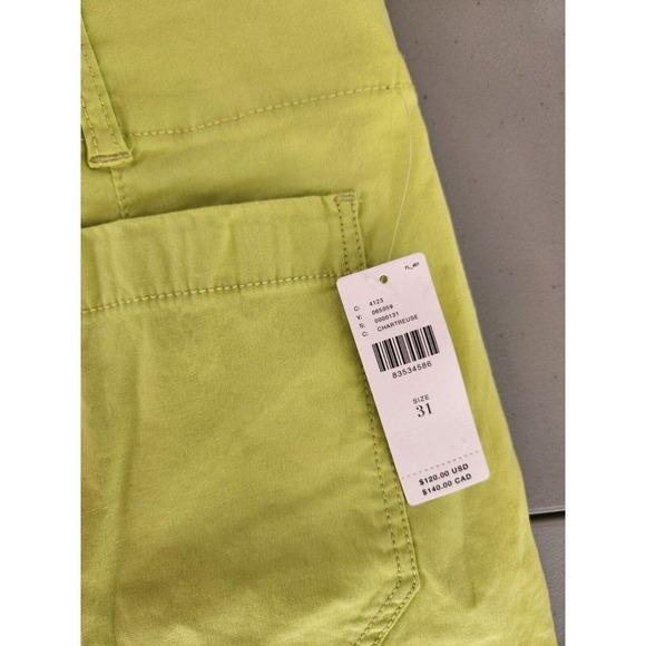 NWD Anthropologie Maeve The Colette Wide Leg Crop Pants Size 31 CHARTREUSE - Picture 4 of 13